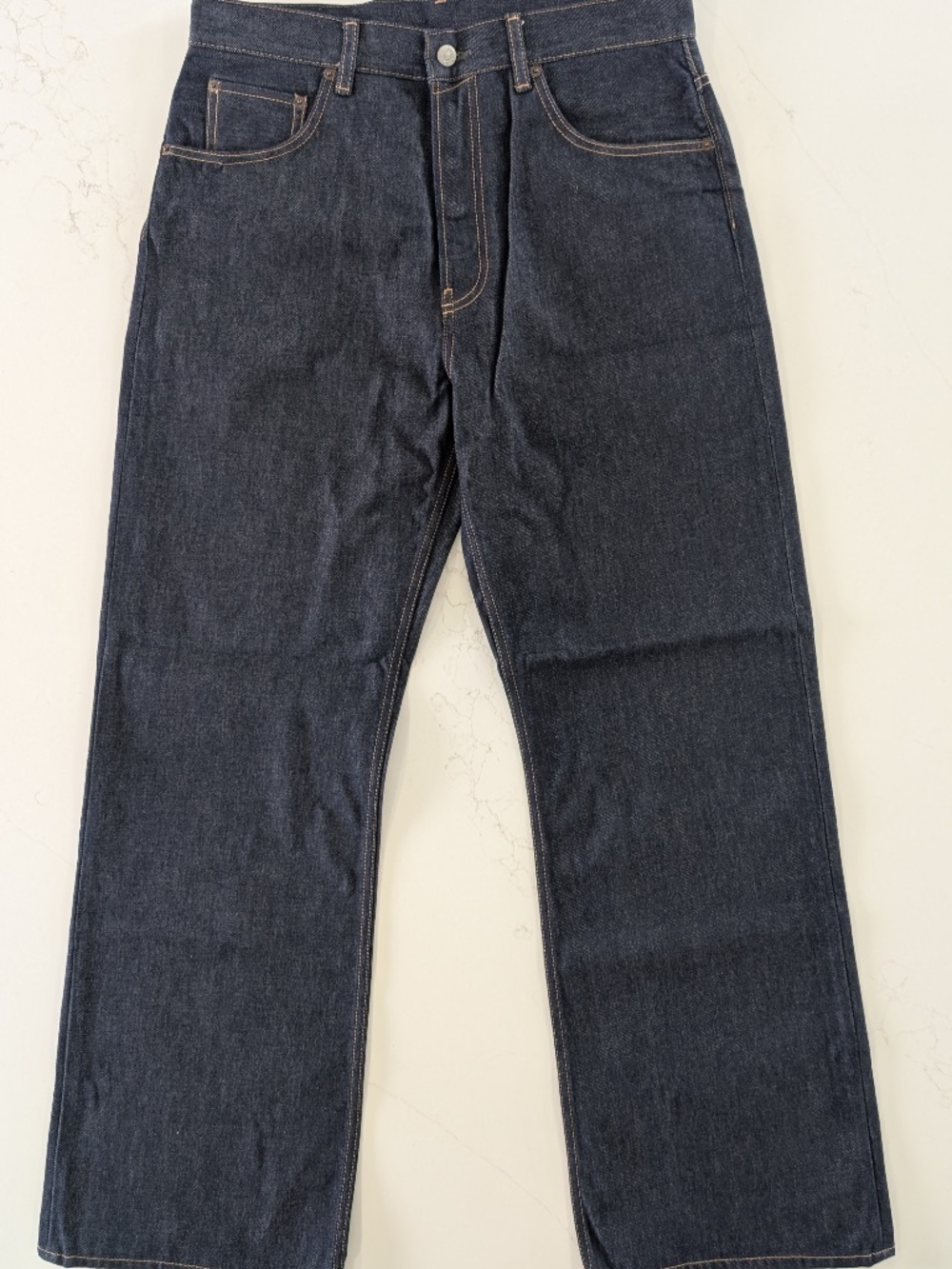 Acne Studios 2021M New Raw Indigo Jeans Size 32x32 Mid Rise Straight B00402 NWT